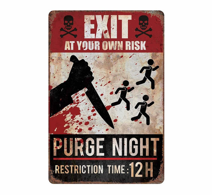 Halloween Deurbord Purge Night Bord 36cm van Fiestas Guirca koop je bij Partywinkel