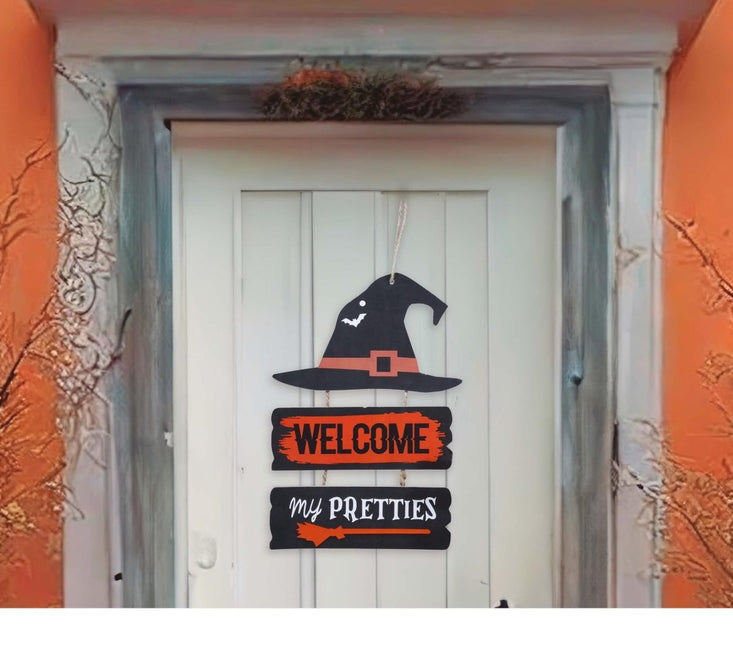 Halloween Deurbord Welcome 32cm van Fiestas Guirca koop je bij Partywinkel