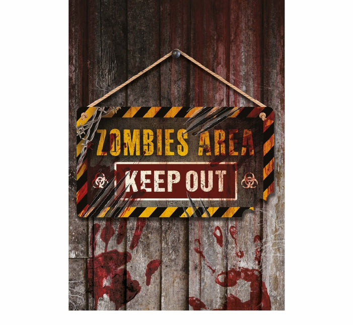 Halloween Deurbord Zombies Area 35cm van Fiestas Guirca koop je bij Partywinkel