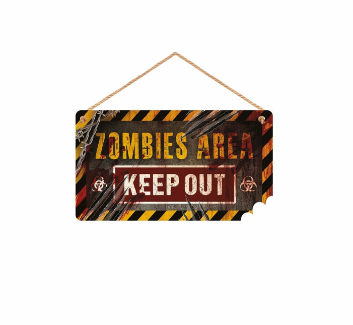 Halloween Deurbord Zombies Area 35cm van Fiestas Guirca koop je bij Partywinkel