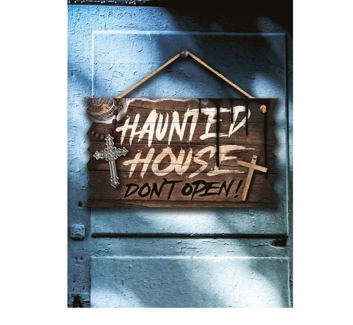 Halloween Deurborden Haunted House 35cm van Fiestas Guirca koop je bij Partywinkel
