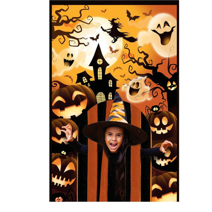 Halloween Deurgordijn Pompoenen 2,4m van Fiestas Guirca koop je bij Partywinkel
