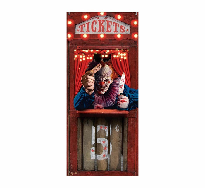 Halloween Deurposter Horror Clown 120cm x 79cm van Fiestas Guirca koop je bij Partywinkel