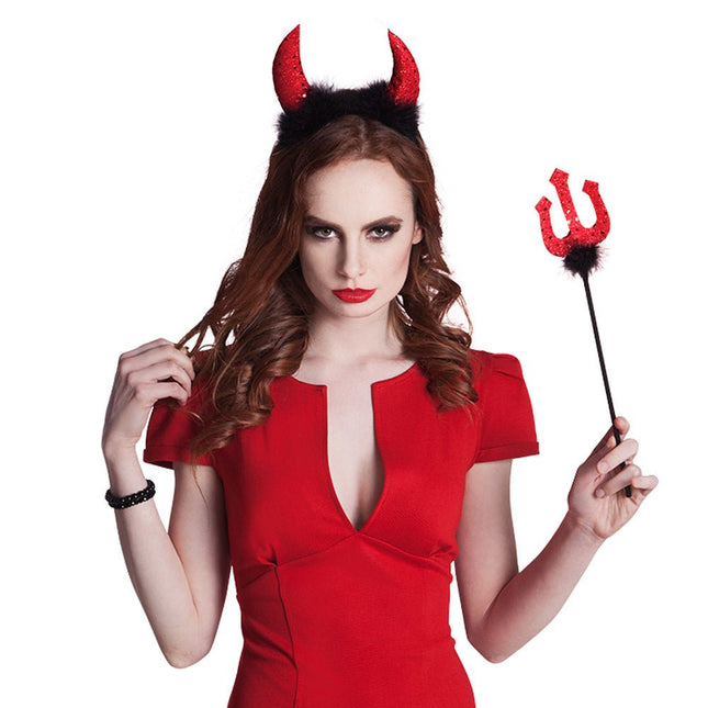 Halloween Duivel Set Rood Zwart 2 delig van Boland koop je bij Partywinkel