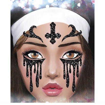Halloween Gezicht Stickers Non Glitter 20cm van Fiestas Guirca koop je bij Partywinkel