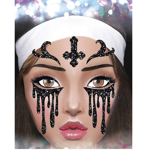 Halloween Gezicht Stickers Non Glitter 20cm van Fiestas Guirca koop je bij Partywinkel