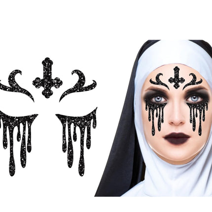 Halloween Gezicht Stickers Non Glitter 20cm van Fiestas Guirca koop je bij Partywinkel