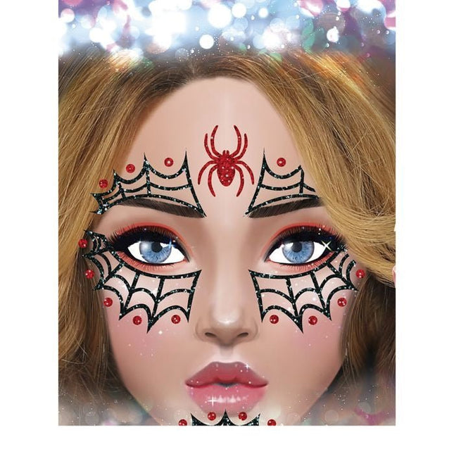Halloween Gezicht Stickers Spin Glitter 20cm van Fiestas Guirca koop je bij Partywinkel