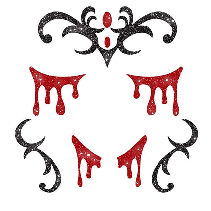 Halloween Gezicht Stickers Vampier Glitter 20cm van Fiestas Guirca koop je bij Partywinkel