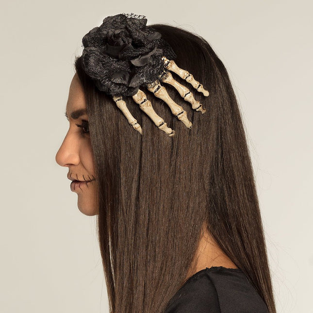 Halloween Haaraccessoire Skelet Hand van Boland koop je bij Partywinkel