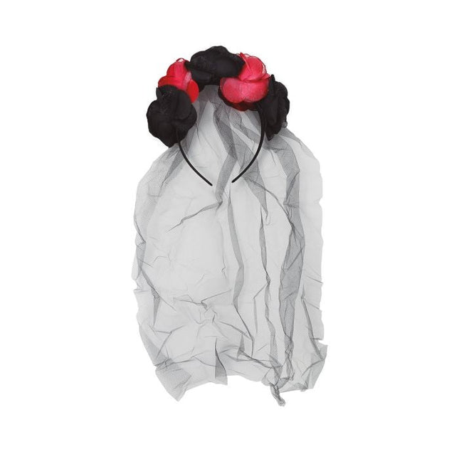 Halloween Haarband Bloemen Sluier van Fiestas Guirca koop je bij Partywinkel