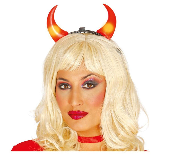 Halloween Haarband Duivel Met Licht van Fiestas Guirca koop je bij Partywinkel