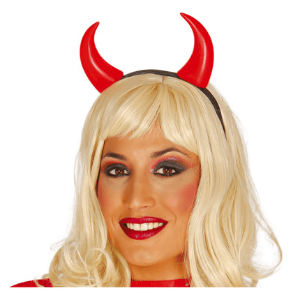 Halloween Haarband Duivelhoorntjes Rood van Fiestas Guirca koop je bij Partywinkel