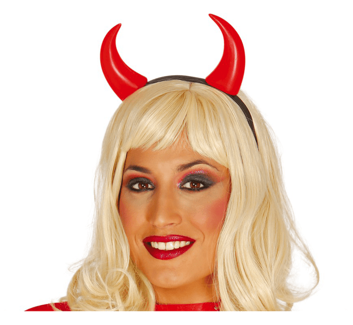 Halloween Haarband Duivelhoorntjes Rood van Fiestas Guirca koop je bij Partywinkel