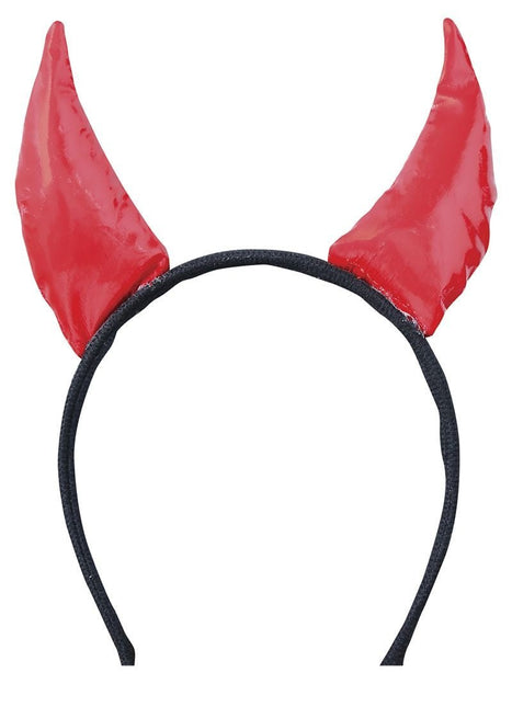 Halloween Haarband Duivelhoorntjes Van Stof van Fiestas Guirca koop je bij Partywinkel