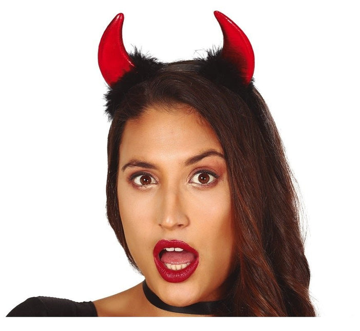 Halloween Haarband Duivels Hoorntjes Rood van Fiestas Guirca koop je bij Partywinkel