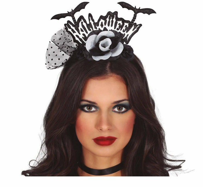 Halloween Haarband Halloween Vleermuizen En Bloem van Fiestas Guirca koop je bij Partywinkel