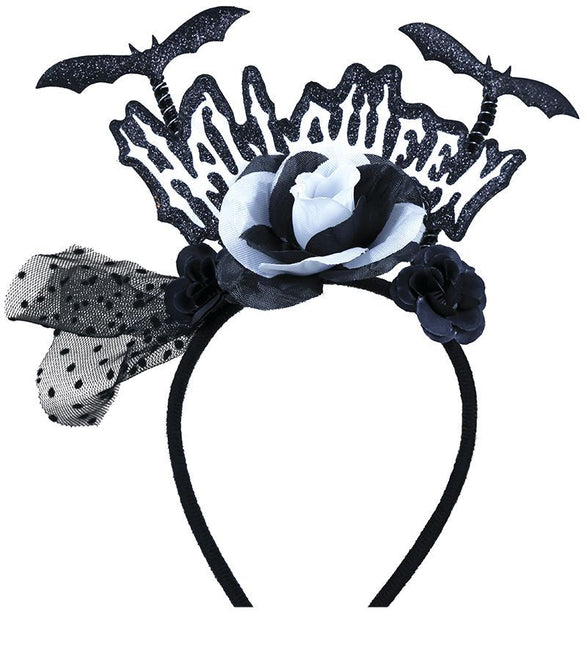 Halloween Haarband Halloween Vleermuizen En Bloem van Fiestas Guirca koop je bij Partywinkel