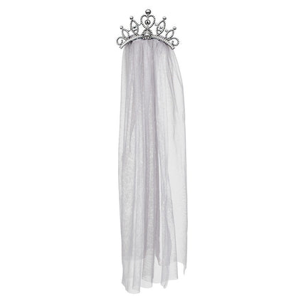 Halloween Haarband Kroontje Sluier 58cm van Boland koop je bij Partywinkel