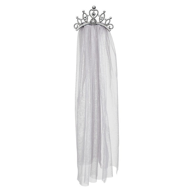 Halloween Haarband Kroontje Sluier 58cm van Boland koop je bij Partywinkel