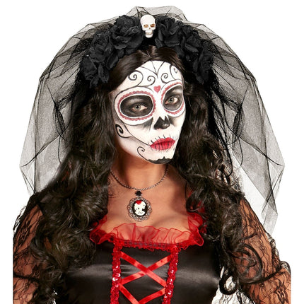 Halloween Haarband Met Sluier van Widmann koop je bij Partywinkel