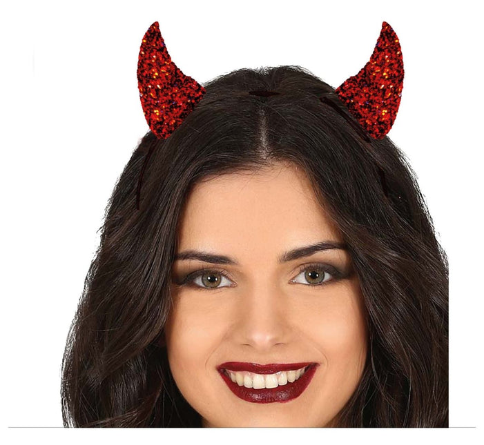 Halloween Haarband Rood Duivel Glitter van Fiestas Guirca koop je bij Partywinkel