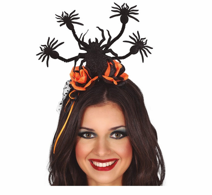 Halloween Haarband Spinnen En Bloemen van Fiestas Guirca koop je bij Partywinkel