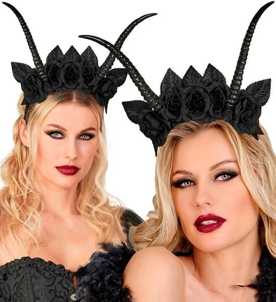 Halloween Haarband Zwart Duivel Bloem van Widmann koop je bij Partywinkel