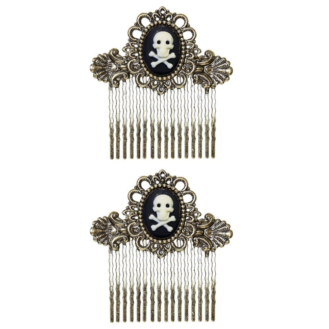 Halloween Haarclip Schedel Met Botten van Widmann koop je bij Partywinkel