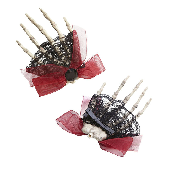 Halloween Haarclip Skelet Hand van Widmann koop je bij Partywinkel