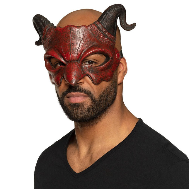 Halloween Half Masker Demoon van Boland koop je bij Partywinkel