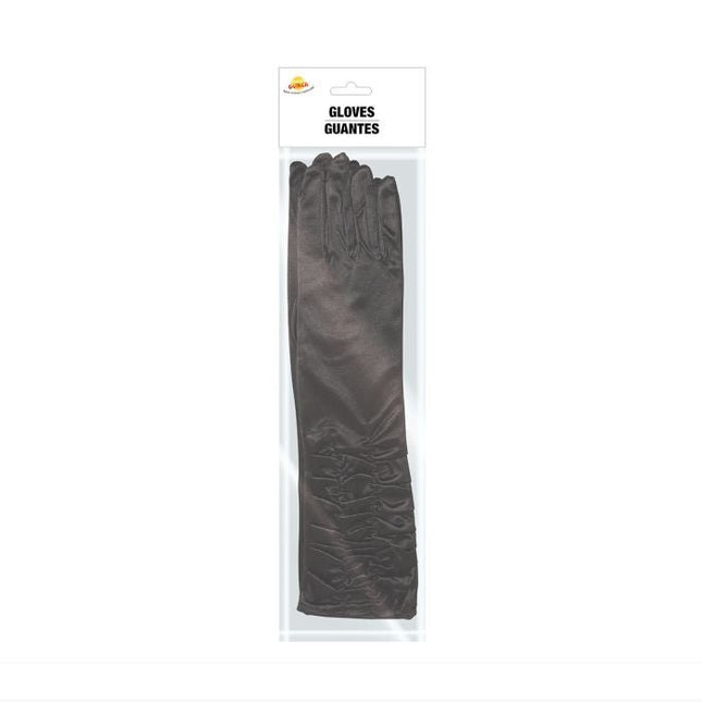 Halloween Handschoenen Fluweel Zwart 45cm van Fiestas Guirca koop je bij Partywinkel