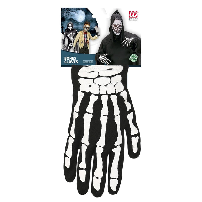 Halloween Handschoenen Kind Skelet van Widmann koop je bij Partywinkel