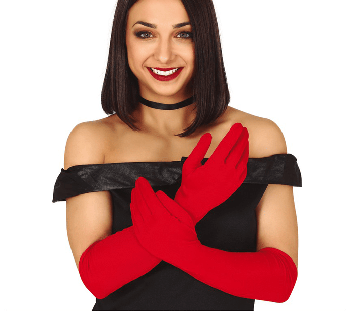 Halloween Handschoenen Rood 42cm van Fiestas Guirca koop je bij Partywinkel