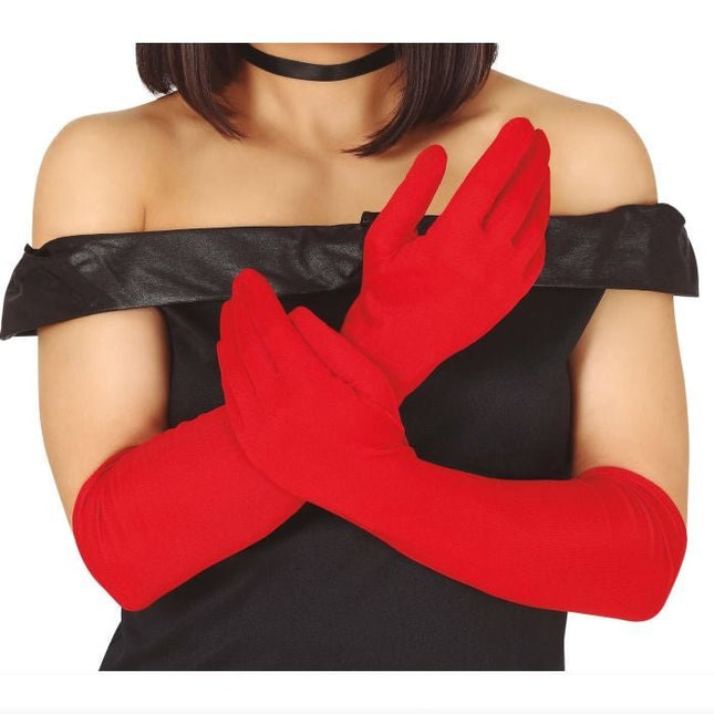Halloween Handschoenen Rood 42cm van Fiestas Guirca koop je bij Partywinkel