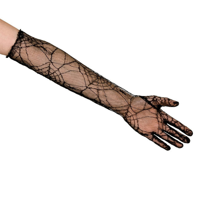 Halloween Handschoenen Spinnenweb van Boland koop je bij Partywinkel