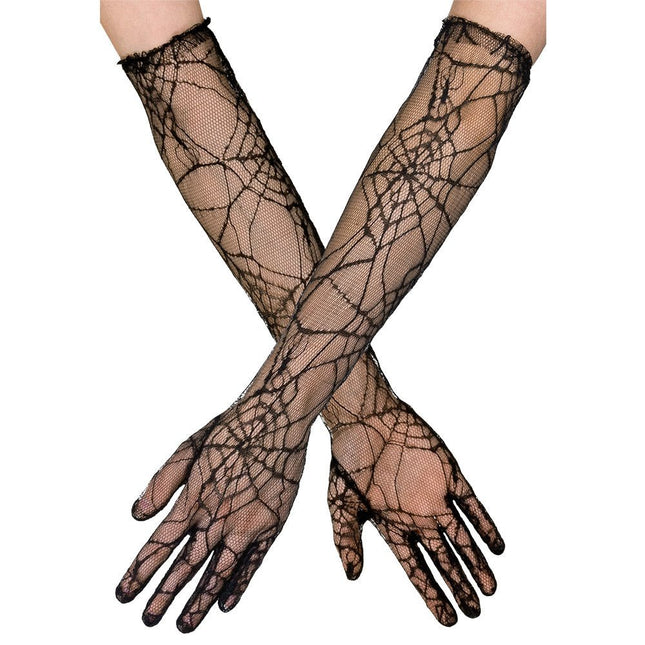 Halloween Handschoenen Spinnenweb van Boland koop je bij Partywinkel