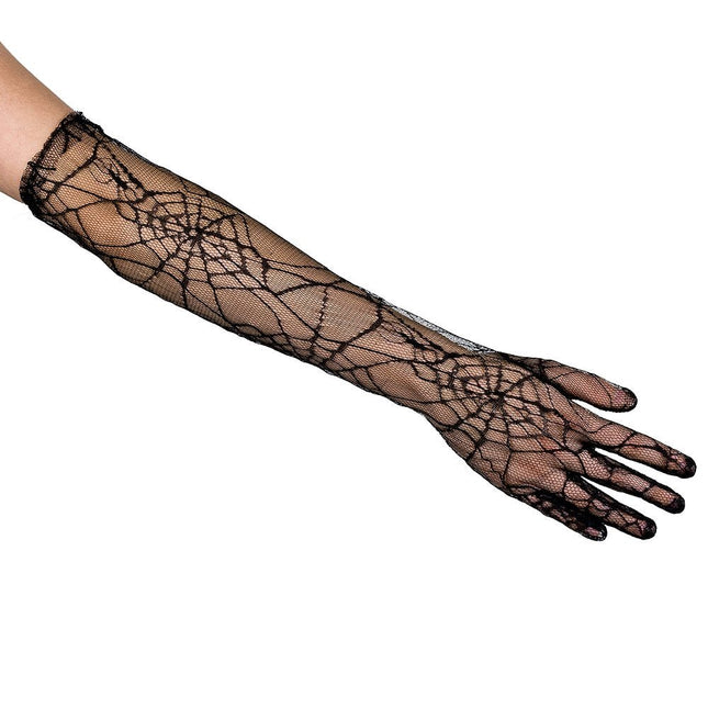 Halloween Handschoenen Spinnenweb van Boland koop je bij Partywinkel