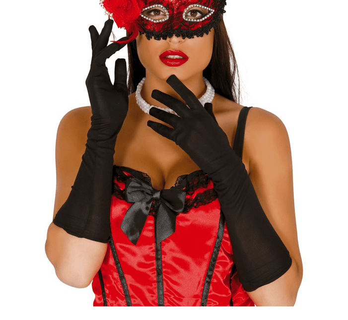 Halloween Handschoenen Zwart 45cm van Fiestas Guirca koop je bij Partywinkel