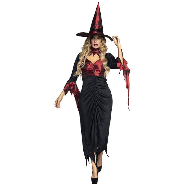 Halloween Heks Kostuum Rood M van Boland koop je bij Partywinkel