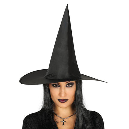 Halloween Heksenhoed Haar Zwart van Fiestas Guirca koop je bij Partywinkel