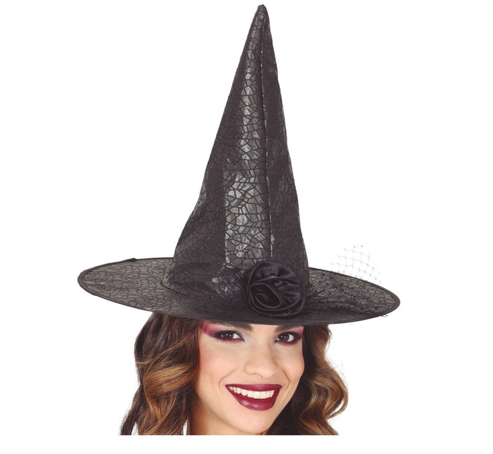 Halloween Heksenhoed Met Bloem van Fiestas Guirca koop je bij Partywinkel