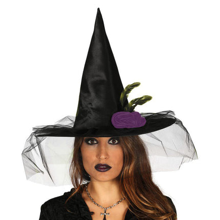 Halloween Heksenhoed Sluier van Fiestas Guirca koop je bij Partywinkel