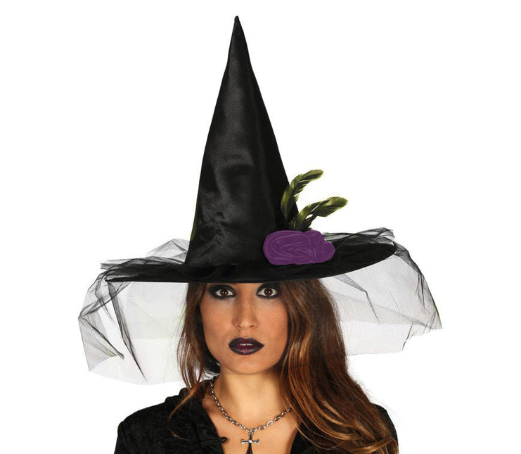 Halloween Heksenhoed Sluier van Fiestas Guirca koop je bij Partywinkel