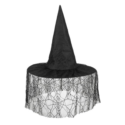 Halloween Heksenhoed Sluier Zwart van Boland koop je bij Partywinkel