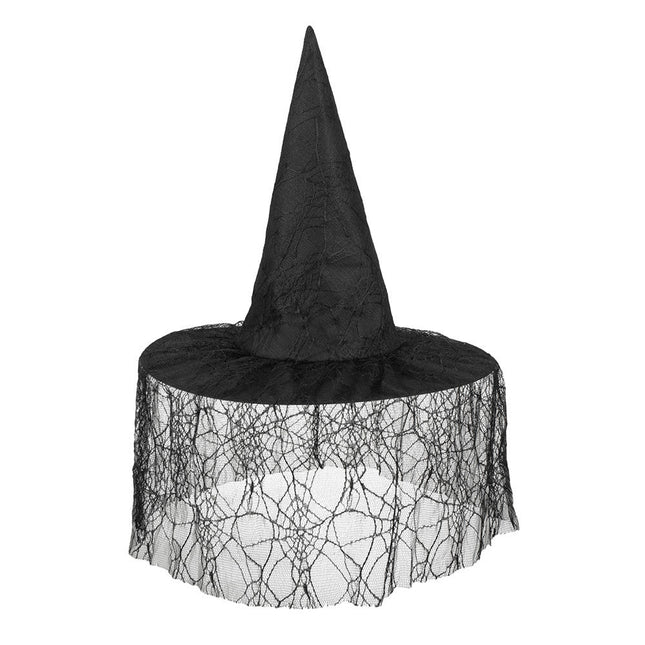 Halloween Heksenhoed Sluier Zwart van Boland koop je bij Partywinkel