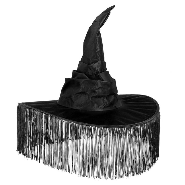 Halloween Heksenhoed Zwart Franjes van Boland koop je bij Partywinkel