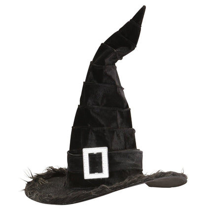 Halloween Heksenhoed Zwart Met Gesp van Widmann koop je bij Partywinkel