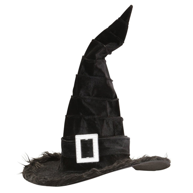 Halloween Heksenhoed Zwart Met Gesp van Widmann koop je bij Partywinkel
