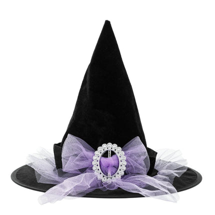 Halloween Heksenhoed Zwart Paars van Partydeco koop je bij Partywinkel
